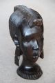 Frauenkopf Afrika Ebenholz 22 Cm Hoch Schwer Holz Entstehungszeit nach 1945 Bild 1