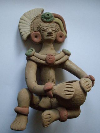 Mexiko Maya Ton Figur Statue 16cm Mexico Südamerika Bild