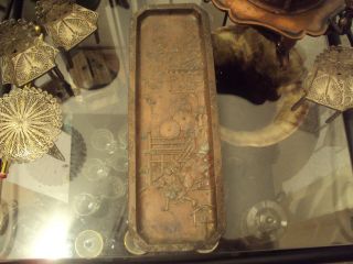 Kupfer Bronze Tablet China Asiatika Um 1900 Oder älter Meisterpunze Bild