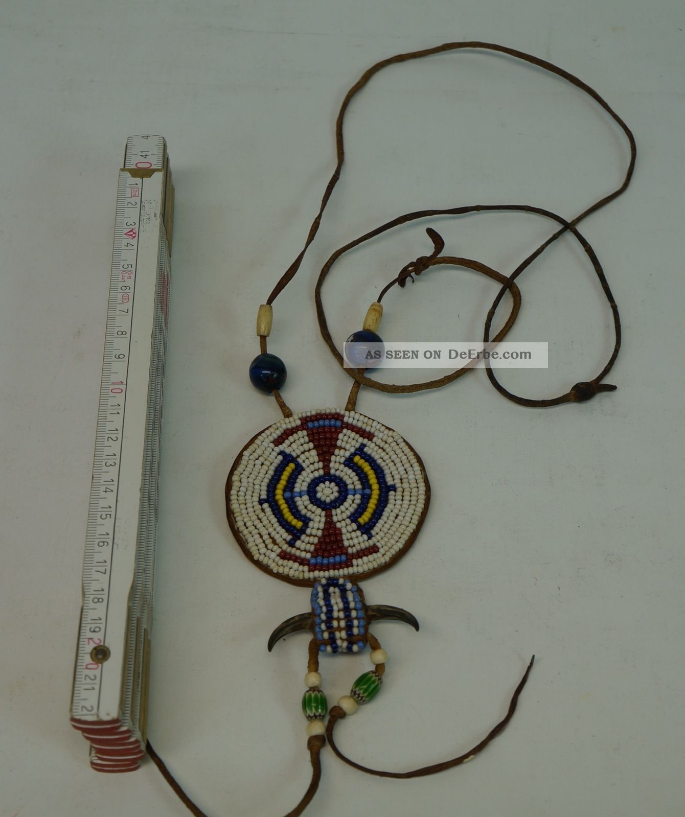 Old Indian Jewelry - Alter Indianer Schmuck - Bein Glasperlen - Halskette Nordamerika Bild