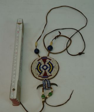 Old Indian Jewelry - Alter Indianer Schmuck - Bein Glasperlen - Halskette Bild