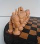 Alte Afrikanische Schachfigur Und Brett Aus Ebenholz/tanzanie/makonde Entstehungszeit nach 1945 Bild 1