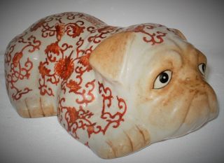 Antiker Krakelierter Porzellan Mops Mit Zeichenmarke,  China,  Japan,  29 Cm, Bild