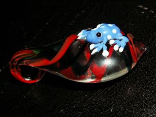 Glas Perle Frosch Frog Frösche Kröte Kröten Bead Ketten Anhänger Amulett Rot Bild