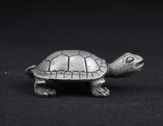 Sammeln Alte Schildkröte Skulpturen,  Tibet Silber,  China Selten Signiert Bild