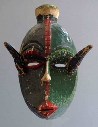 Alte Afrikanische Maske Mit Farbiger - Bemalung Bild
