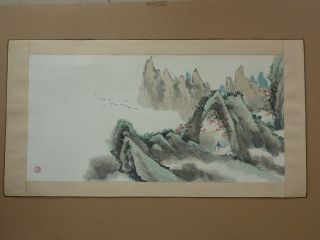 Alte Chinesische Tuschemalerei - Landschaft (3) - Antik,  Signiert Bild
