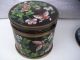2 Alte Teile Cloisonne - Metall,  China Um 1900,  Fussschale,  Teedose Asiatika: China Bild 6