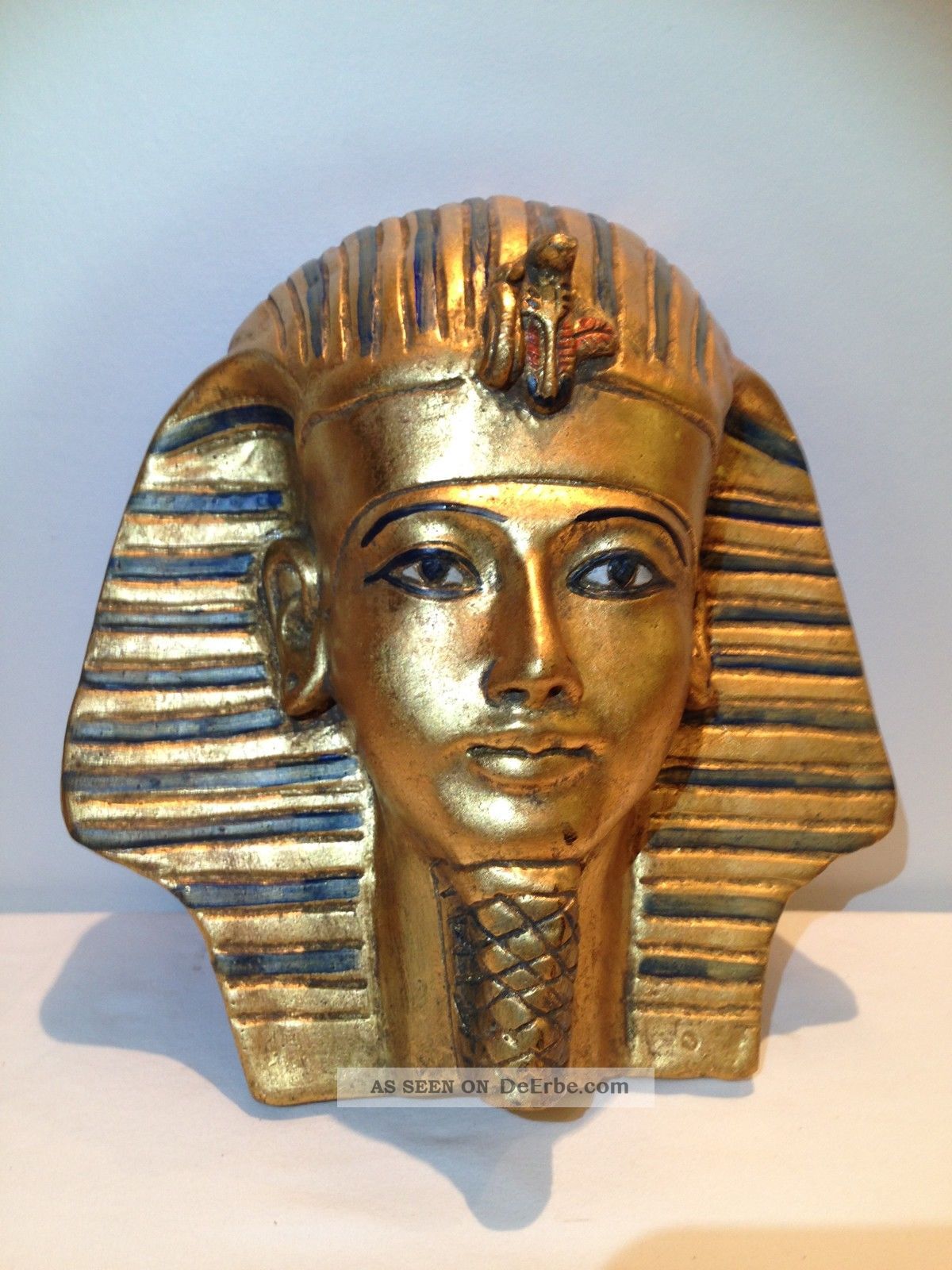 Totenmaske Ägypten Pharao Tut Ench Amun,  33cm Entstehungszeit nach 1945 Bild