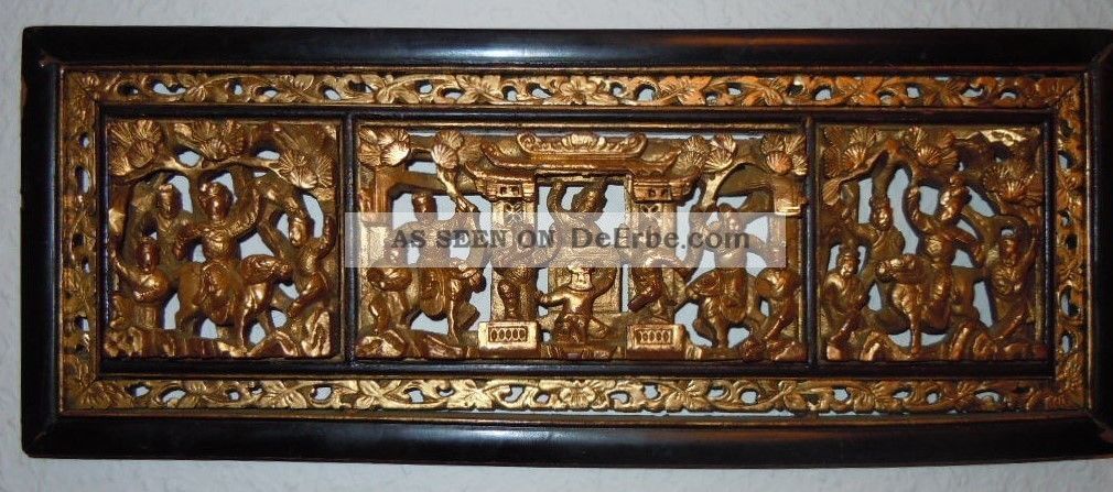 Chinesisches Holzrelief China Asien Japan Antik 19.  Jh Schnitzerei Asiatika Asiatika: China Bild