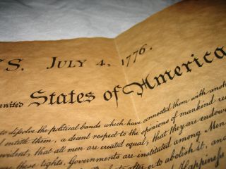 Unabhängigkeitserklärung Der Usa 4.  Juli 1776,  Reproduktion,  Großformatig Bild