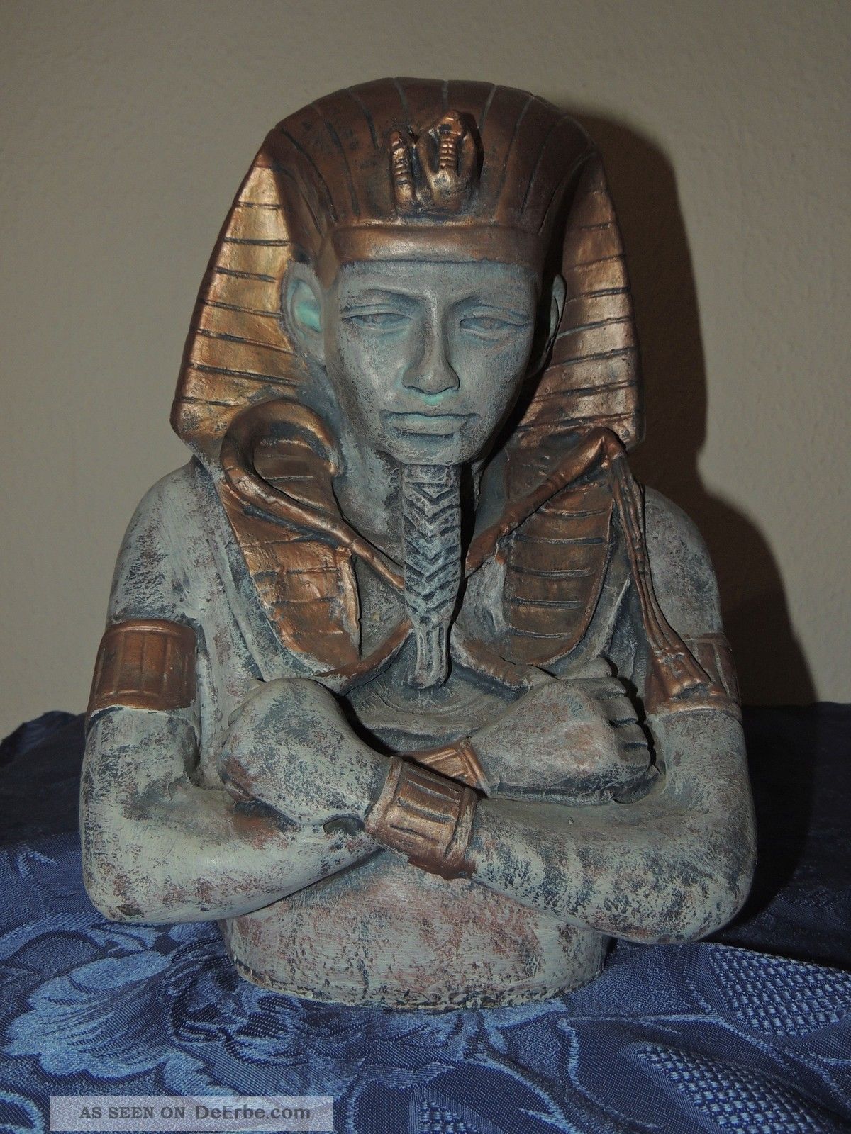 Pharao Büste Tutanchamun Ägypten Ramses Kunststoff Deko Dekoration 35cm Entstehungszeit nach 1945 Bild