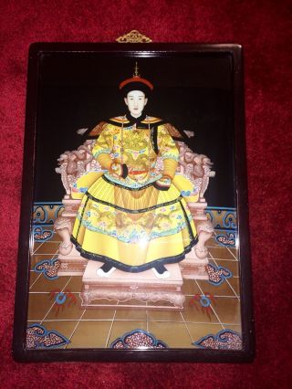 Chinese Hinterglasmalerei,  China 19/20 Jhd.  Chinese Glass Painting Bild