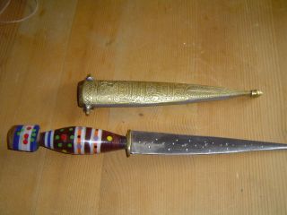 Altes Orientalisch Messer Orientalisches Messing Bild