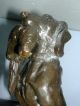 Schwere Antike Bronze Skulptur Jagdhund Mit Beute Jagdbeute Fasan Ente Vogel Bronze Bild 1