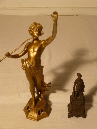 Zwei Vitrinenobjekte Jagd Hubertus Diana Jugendstil Bronze Bild