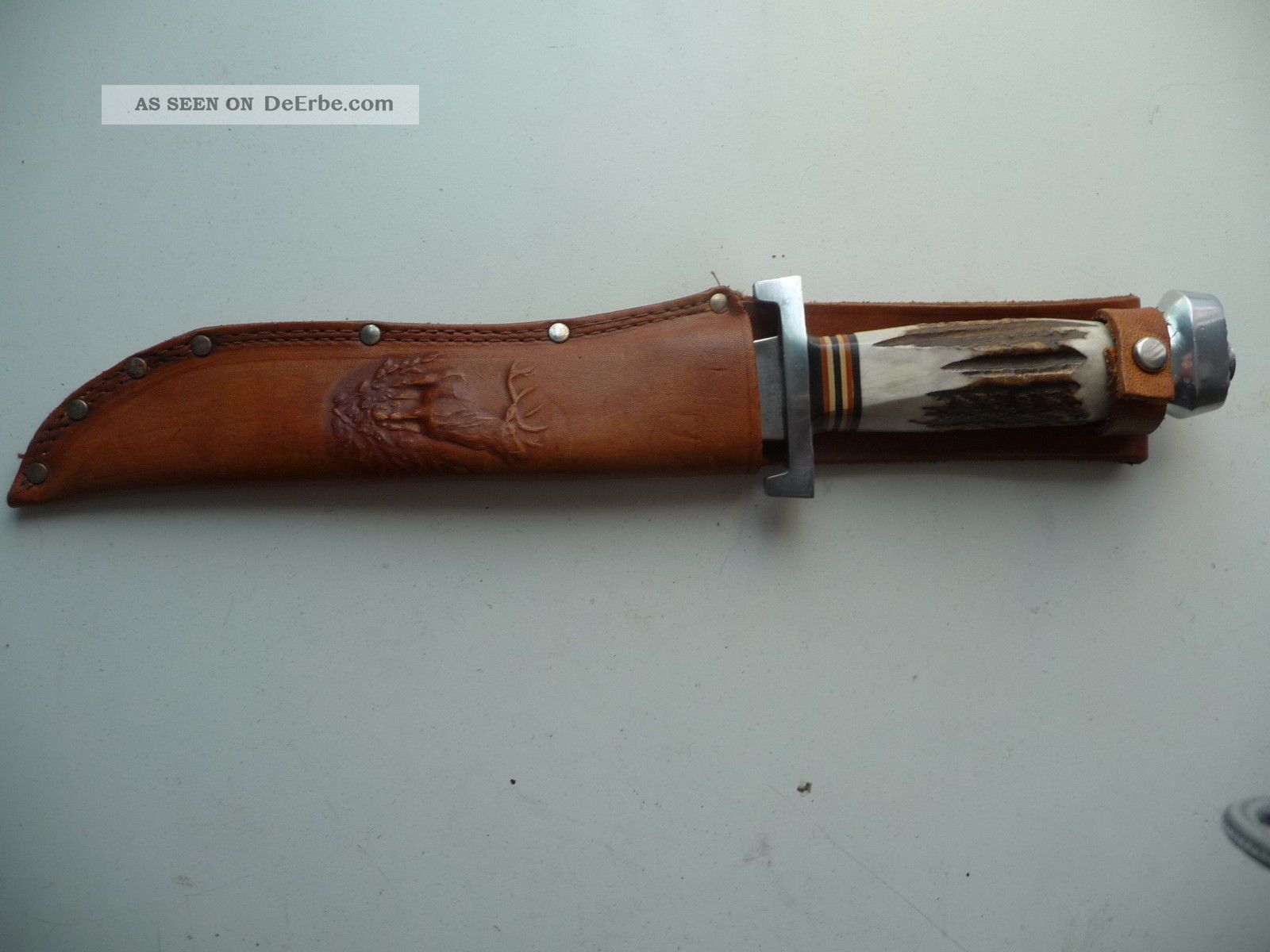 Schweres Großes Jagdmesser,  Pfadfindermesser Mit Hirschhorngriff - Skinner Jagd & Fischen Bild