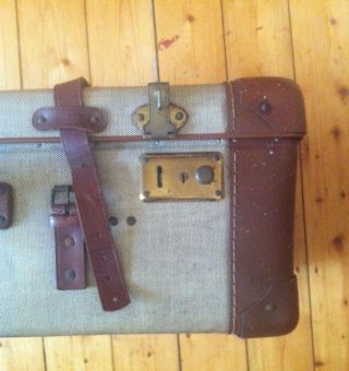 Antiker Koffer / Schalenkoffer Mit Leder | Vintage Ca 1930er / 1940er Jahre Bild