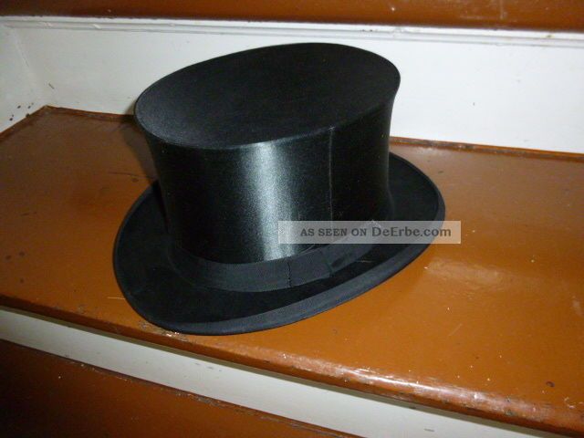 Chapeau Claque 59 Innenmaße 21x17,  5 Cm Luxusausführung Lederschweißband Top Accessoires Bild