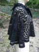 Antikes Perlen Besticktes Cape Pelerine Umhang Seide Wolle Spitze Tüll Kleidung Bild 4