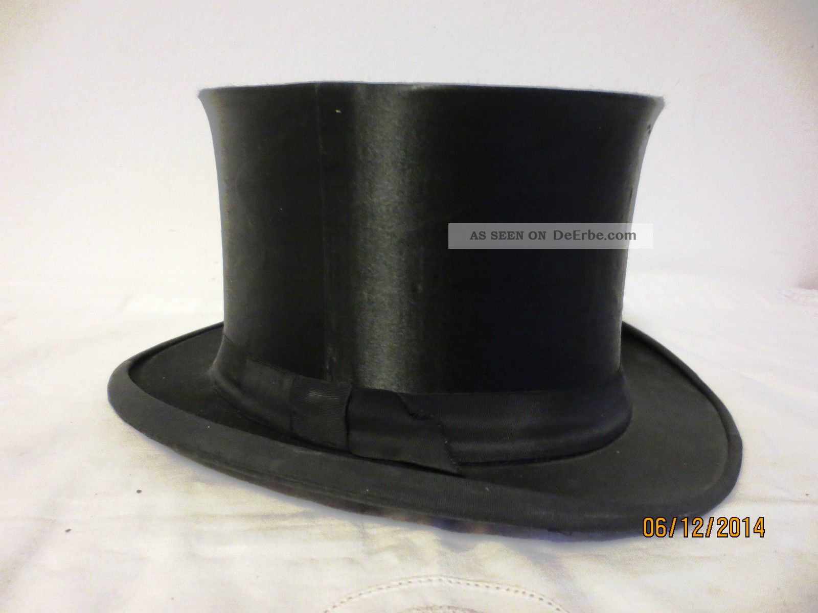 Orig.  Mammut Zylinder,  Chapeau Claque,  Klappzylinger Gr.  55,  Um 1900 Accessoires Bild