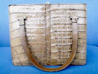 Antike Schöne Damenhandtasche Mit Kroko - Lederimitat / Schichtleder Bild