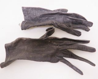 Antike Sehr Alte Lederhandschuhe Handschuh Lederhandschuh Wohl Für Damen Um 1900 Bild