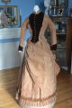 Antikes Gründerzeit Tournüren Kostüm Kleid 1880 Seide S.  G.  Erh.  Turnüre Cul Kleidung Bild 1