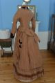 Antikes Gründerzeit Tournüren Kostüm Kleid 1880 Seide S.  G.  Erh.  Turnüre Cul Kleidung Bild 4