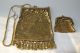 Antike Tasche Handtasche Inkl Geldbörse Pailletten Gold Abendtasche Bügeltasche Accessoires Bild 1