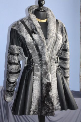 Vintage Pelzmantel Persianer Leder Mantel Jacke Kurzmantel Gr.  36 - 42 Bild