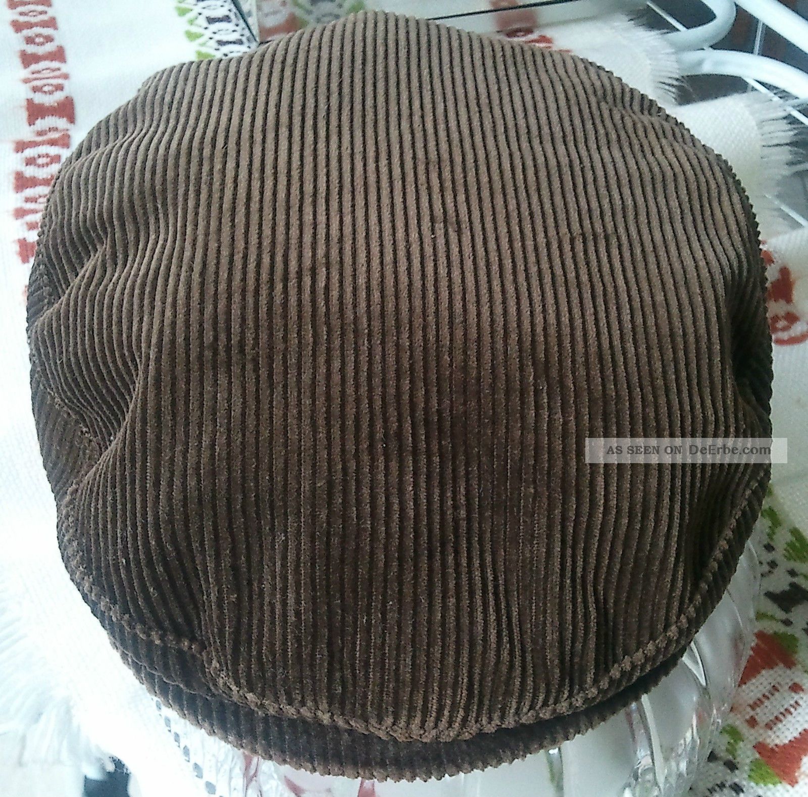 Vintage Herren - Mütze Tellermütze French Beret Barett Hat Baskenmütze Baske Cord Accessoires Bild