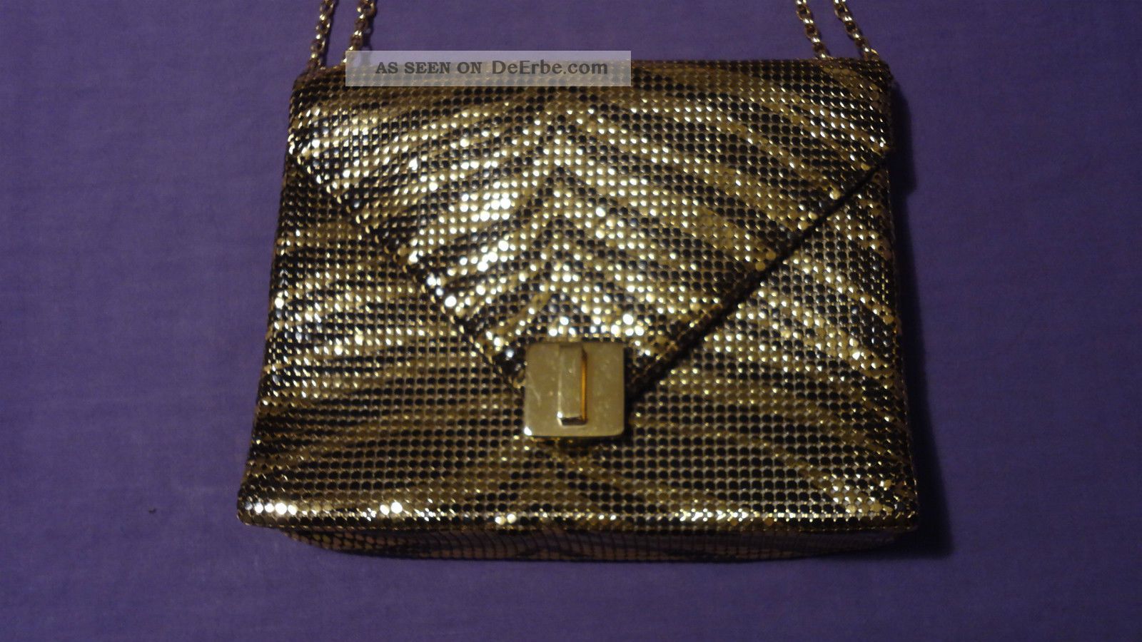 Goldene Tasche - Metall - Orig Whiting & Davis Accessoires Bild