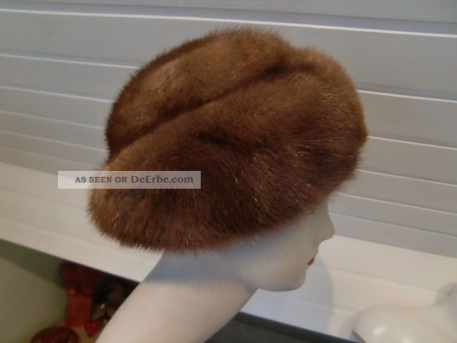 Sehr Schöner Nerzhut Nerzmütze Pelz Nerz Braun 55 Cm Top In Ordnung Accessoires Bild