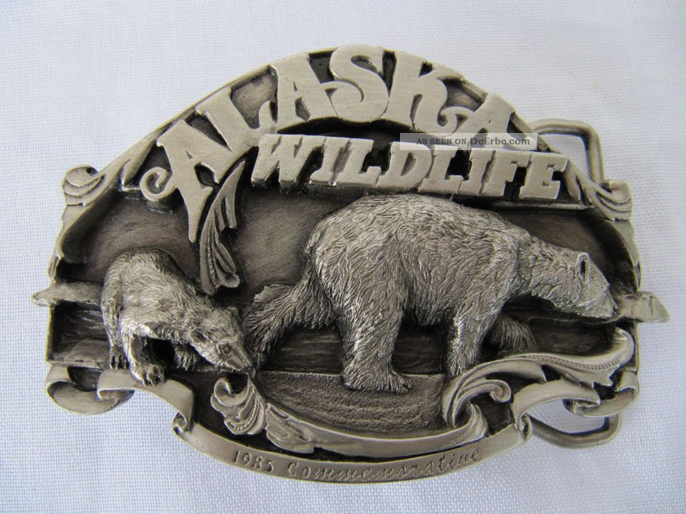 Gürtelschnalle Metall Alaska Wildlife,  Edition Numeriert,  1989,  Buckle Usa Accessoires Bild