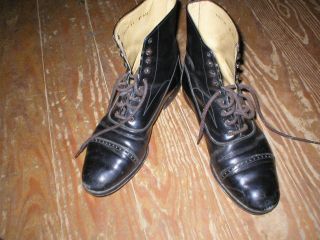 Shabby Antike Schuhe Gr.  41 Schwarz Stiefel Shoemaker´s 
