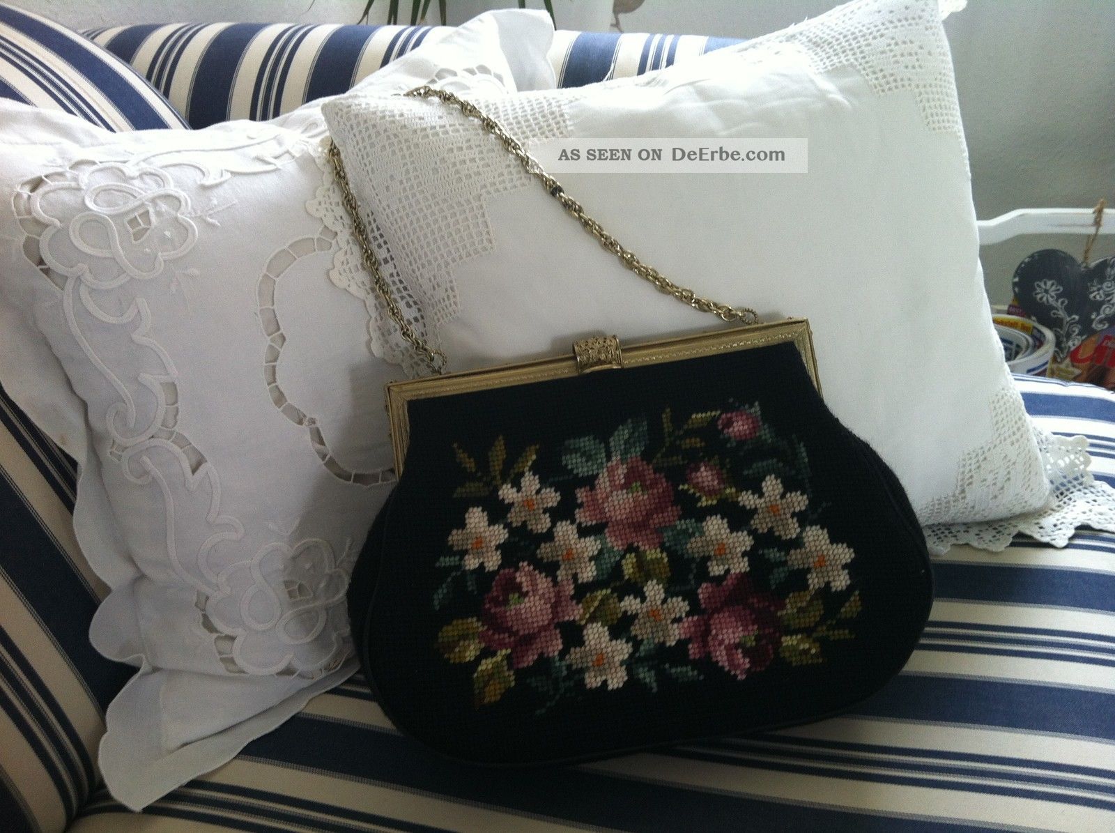 Gobelin Handtasche Tasche Abendtasche Vintage Dachbodenfund Accessoires Bild