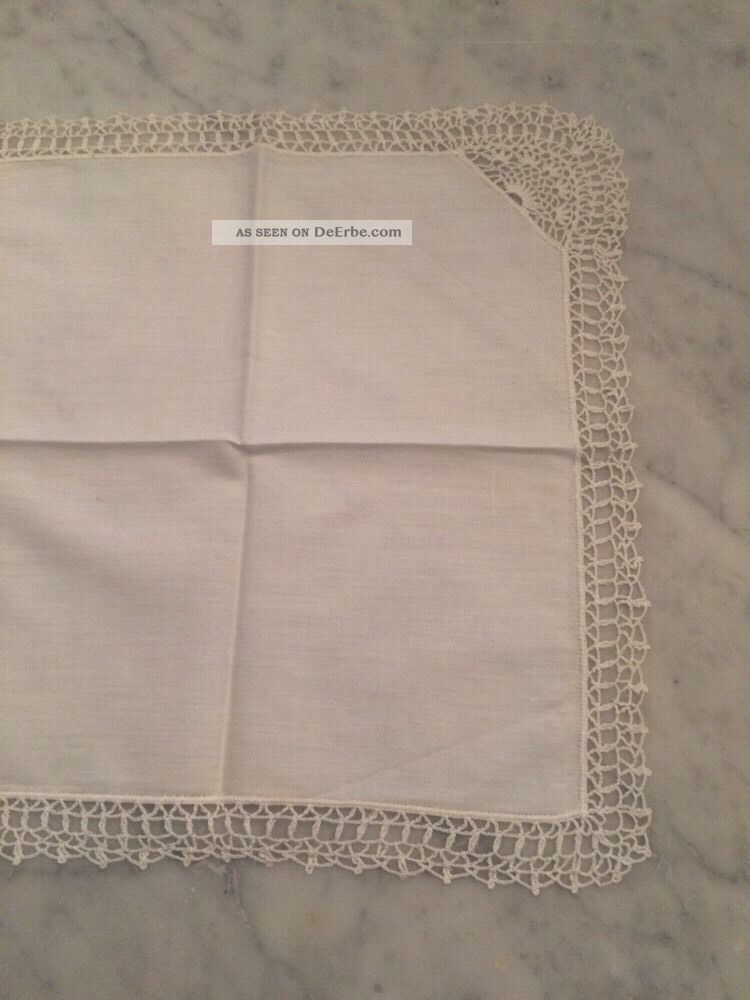 Taschentuch Umhäkelt,  Vintage,  Weiß/weiß,  Handarbeit Accessoires Bild
