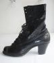 Historische Schuhe Gr.  35,  36,  Jugendstil,  Schwarzes Leder,  Stiefeletten Kleidung & Accessoires Bild 2