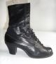 Historische Schuhe Gr.  35,  36,  Jugendstil,  Schwarzes Leder,  Stiefeletten Kleidung & Accessoires Bild 5