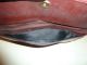 Vintage Edle Echt Leder Clutch Tasche M Tuch - Bordeaux Rot - Orig.  60 Er Jahre Accessoires Bild 5
