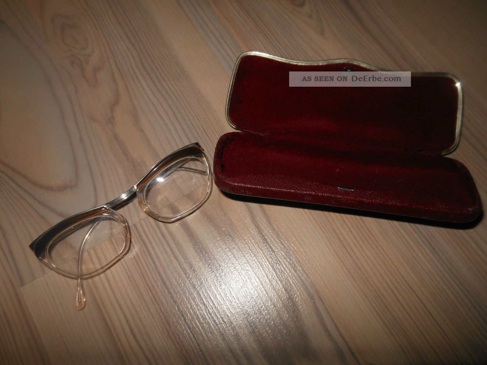 ✿ Alte Brille/sehhilfe Mit Etui ✿ Dachbodenfund ✿ Altersbedingte Gebrauchsspuren Accessoires Bild