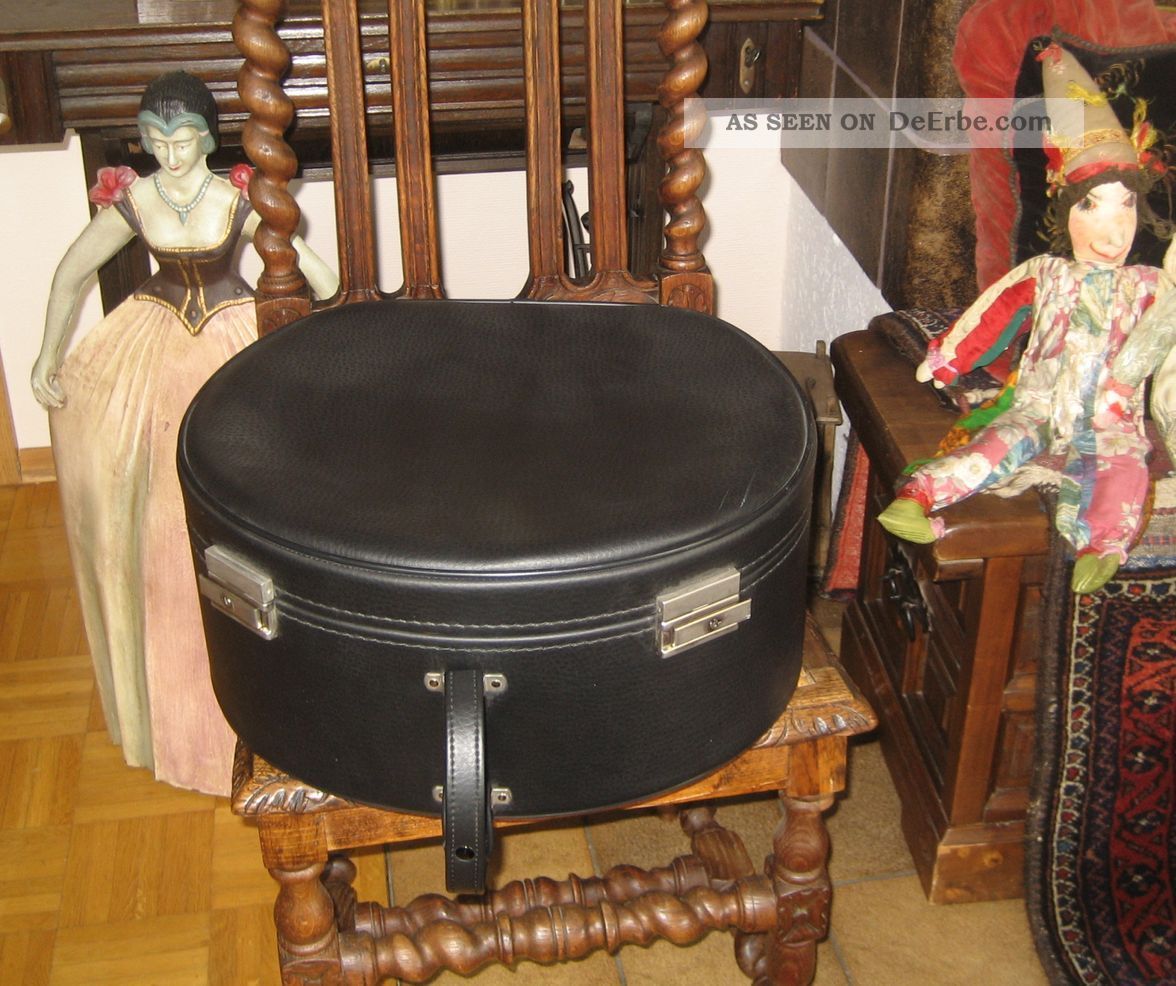 Sehr Schöner Großer Hutkoffer,  Schwarz Frankreich Shabby Accessoires Bild
