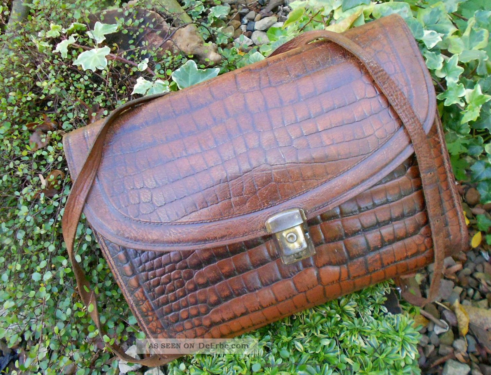 Orig 50er Vintage Leder Ranzen Tornister Schultasche Rucksack Dachbodenfund Kult Accessoires Bild