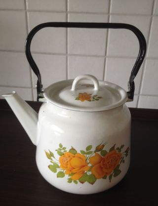Teekessel Teekanne Aus Emaile (aus Russland) Bild