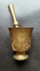 Kleiner Metall MÖrser Mit Pistill / Messing Bronze / Rar / Top Gefertigt nach 1945 Bild 2