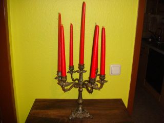 Alter Messing Kerzenständer Kerzenleuchter 7 - Armig Bild