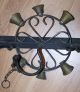 Sehr Alte & Antike Türglocke (wand Rad Glocke) Schmiedeeisen Glocke Messing Bild 2