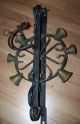 Sehr Alte & Antike Türglocke (wand Rad Glocke) Schmiedeeisen Glocke Messing Bild 4