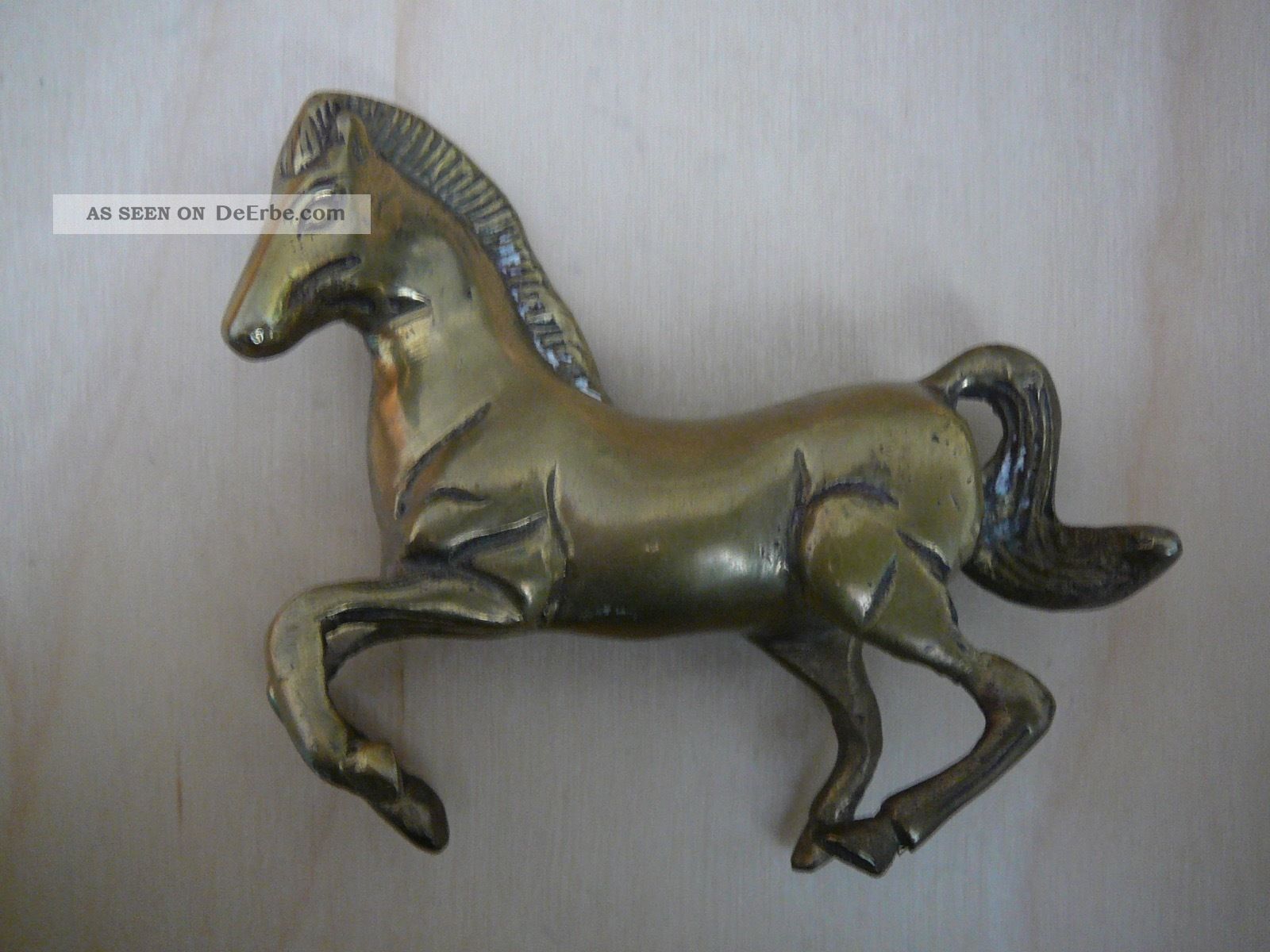 Messingfigur Pferd Messingpferd Figur Massiv Messing Handarbeit Gefertigt nach 1945 Bild
